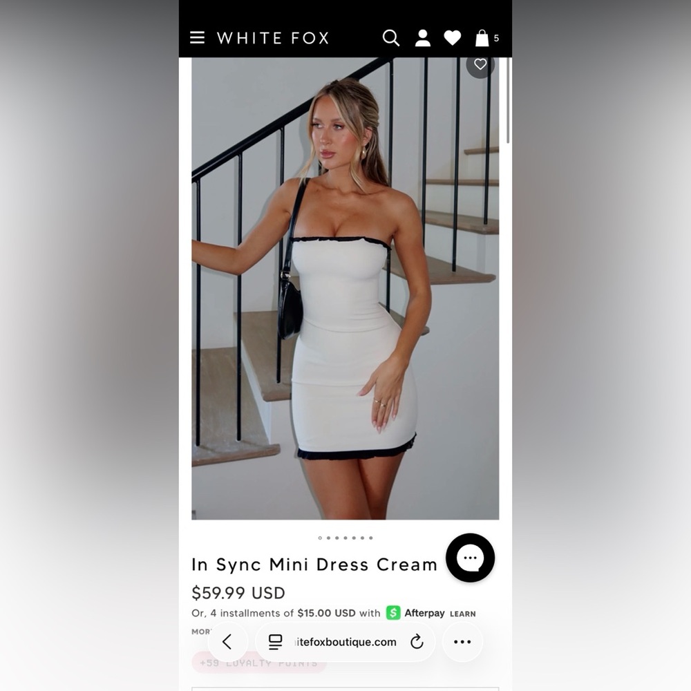 White Fox Boutique Black and Cream Mini Dress
